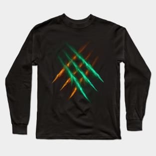 Claws scratches mint/orange Long Sleeve T-Shirt